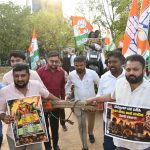ಪೆಟ್ರೋಲ್-ಡೀಸೆಲ್ ಬೆಲೆ ಹೆಚ್ಚಳ: ಯುವ ಕಾಂಗ್ರೆಸ್ ಮಾಧ್ಯಮ ವಿಭಾಗದಿಂದ ಪ್ರತಿಭಟನೆ