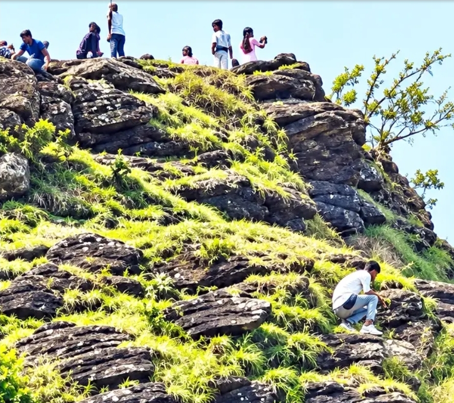 ಮಾಣಿಕ್ಯಾಧಾರ ಜಲಪಾತದ ಬಳಿ ಪ್ರವಾಸಿಗರ ಹುಚ್ಚಾಟ